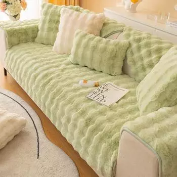 Кошачий кролик, плюшевая подушка для дивана, гостиная, зима, утолщенный чехол для дивана, плюшевая подушка, чехол для дивана, четыре сезона 70*70cm