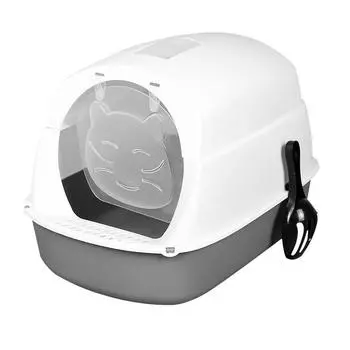 Кошачий лоток, кошачий туалет большого размера, полностью закрытый, брызгозащищенный и дезодорирующий, складной лоток для кошачьего наполнителя с откидной крышкой, пятно. cat litter box
