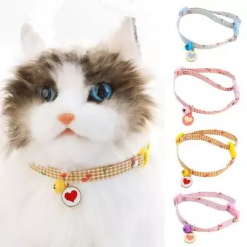 Кошачий ошейник с мини-колокольчиками. Регулируемая быстросъемная пряжка. Легко носить, износостойкий. синий