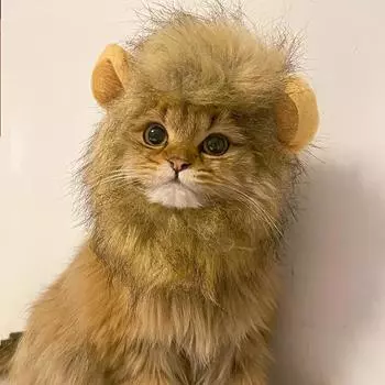 Кошачий парик, шляпа для маленьких собак, кошек, домашних животных, Хэллоуин, косплей, лев, креативная одежда, аксессуары, забавный головной убор для котенка, йоркширский шарф S