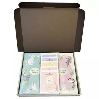 Кошачий подарок Кошачье печенье Мята Розовый кошачий чай Чайные пакетики Кошачий чай 5 видов Милые кошачьи открытки (10 кусочков) & & (НЕКОСАН-ЧАЙ) & (Набор 8)