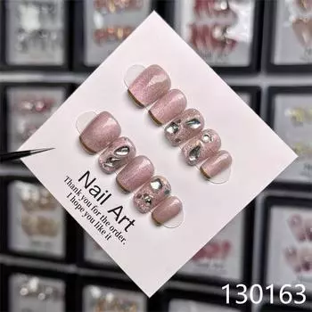 Кошачий Радужный Глаз Ручной Работы Носимый Патч для Ногтей Сладкий Тонкий Блестящий Ноготь Румяна XS