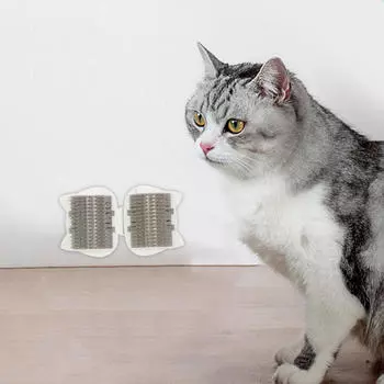 Кошачий самостоятельный грумер для удаления шерсти для ванны, чистка, съемный массажный гребень, щетка для кошек, питомец серый