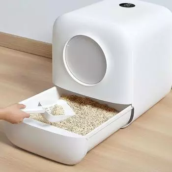 Кошачий туалет, большой, полностью закрытый, песочница для кошек, туалет для кошек, интеллектуальная система дезодорации свежего воздуха, принадлежности для кошек