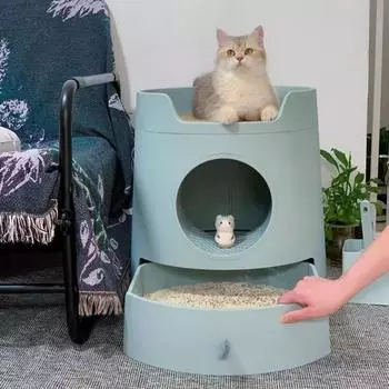 Кошачий туалет, большой полузакрытый кошачий туалет, лоток для кошачьего туалета, предотвращает появление брызг и запахов, товары для животных, аксессуары 545X500x500mm