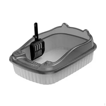 Кошачий туалет глубокий туалет песок брызгозащищенный лоток для фекалий для собак кошек в помещении зелёный