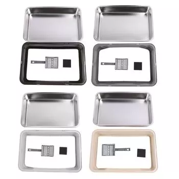 Кошачий туалет из нержавеющей стали с крышкой, с высокими бортами, против брызг, блокирует запахи, легко чистится, большой размер Black