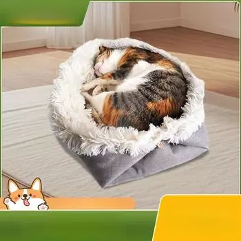 Кошачий туалет Зимний новый коврик для собак Универсальный собачий вольер Коврик для кошек Плюшевый собачий вольер Товары для домашних животных Tile 60 * 50 серый