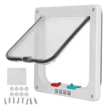 Кошачий замок Защитная дверца-откидная дверца для кошек Пластиковая дверца для маленьких домашних животных Бытовые принадлежности для домашних животных Белый L S(for 2-4kg) белый