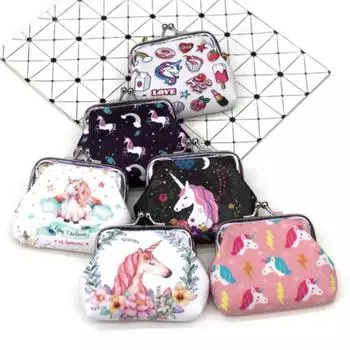 Кошельки-монетницы Unicorn, женские мини-кошельки для мелочи, сумка для денег для девочек, сумка для монет, детская сумка на молнии, маленький карман для ключей