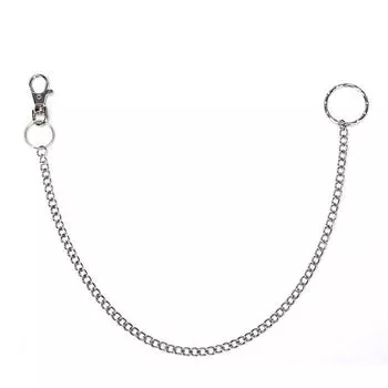 Кошелек 38 см, кольцо на ремне, зажим на цепочке, брюки в стиле панк, хипстерский джинсовый брелок для ключей