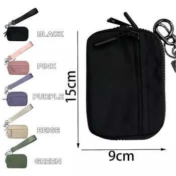 Кошелек 63,6 The Iris Pouch Wristlet, чехол для карт на молнии с окошком для удостоверения личности/ремешком на руку чёрный