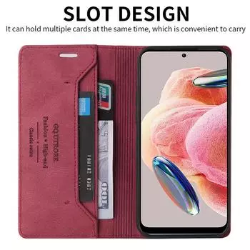 Кошелек Anti Theft Brush Магнитный Флип Подставка для карт Кожаный Чехол Для Xiaomi Redmi Note 12 12S 12 Pro 11 11S 11 Pro Poco X5 Pro Redmi Note 11 зелёный