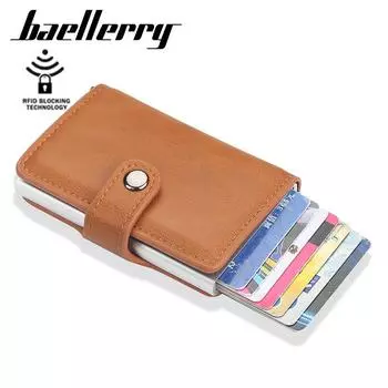 Кошелек Baellerry RFID, защита от кражи, держатель для карт, деловая сумка для монет, кошелек, кошельки для мужчин 10cm*7cm*2.5cm чёрный