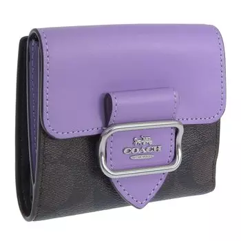 Кошелек Bifold Compact Outlet складной кошелек кожаный бренд CF471 CF472 CF473 CH151 маленький Morgan МАЛЕНЬКИЙ КОШЕЛЕК MORGAN [Coach] женский (КОРИЧНЕВЫЙИРИС/Фиолетовый)