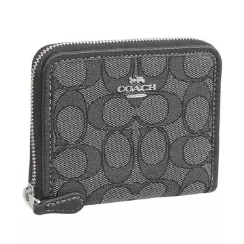 Кошелек Bifold Outlet Round Zipper Brand Compact Leather CH389 Small Zip SMOKE BLACK [Coach] женский (ЧЕРНЫЙ МУЛЬТИ/Черный) Женский [Товар]