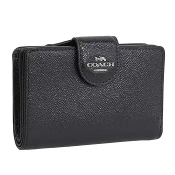 Кошелек Bifold Outlet складной кожаный брендовый компактный 6390 CF233 средний угловой СРЕДНИЙ УГЛОВОЙ КОШЕЛЕК НА МОЛНИИ ТЕМНО-СИНИЙ [Coach] женский (ПОЛНОЧЬ (Патент