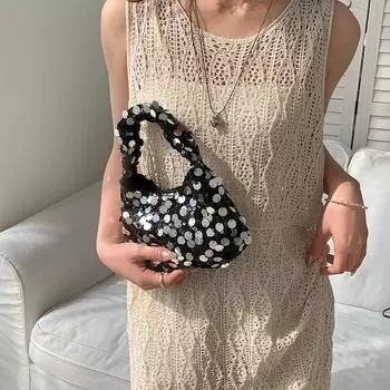 Кошелек Blingbling Сумка Серебряная Сумка с Пайетками Модная Студентка чёрный