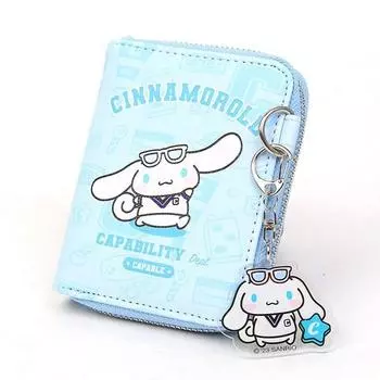Кошелек-брелок Sanrio Uni для студентов, полукошелек на молнии, товары с изображением персонажей, популярный персонаж в Корее
