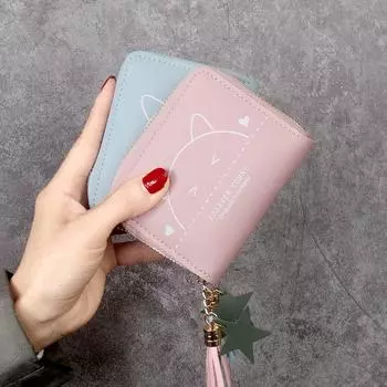 Кошелек Chic Cat Tassel Wallet — стильный кошелек для монет и держатель для нескольких карт для женщин