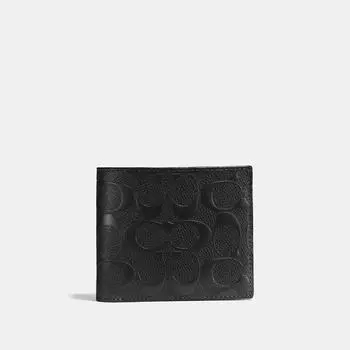 Кошелек Coach 3 в 1 из фирменной кожи черного цвета