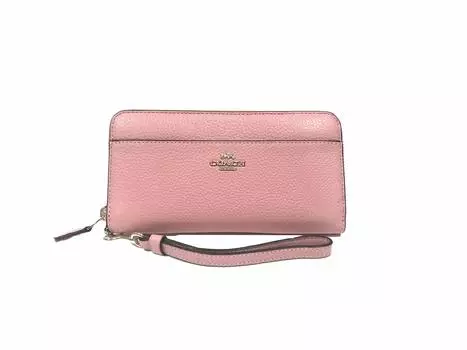 Кошелек COACH Accordian Zip для телефона с запястьем, розовый цвет: 6643-ИМС9М