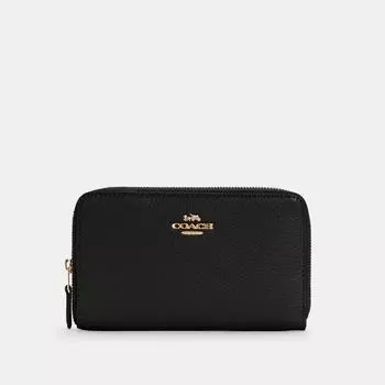 Кошелек Coach COACH среднего размера на молнии золотисто-черный