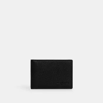 Кошелек Coach Compact Billfold, цвет бронзы, черный