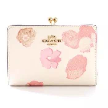 Кошелек COACH CR794 IMCAH Kiss Lock среднего размера с разноцветным цветочным принтом и меловым узором Coach Floral Pattern