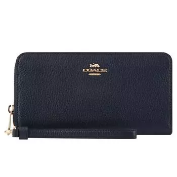 Кошелек COACH Длинный кошелек C4451 Круглая молния с ремешком [Coach] Женский (IMMID Полночь) [Элемент]