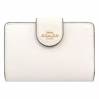 Кошелек COACH F06390 6390 Chalk 2 Cross Grain Leather Кошелек среднего размера с угловой молнией [Coach] (двойной) Женский [Продукт Outlet] [Бренд] [Товар]
