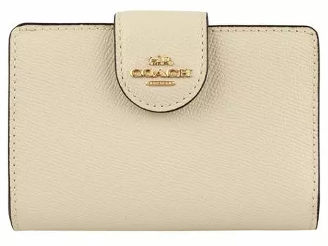 Кошелек COACH F06390 6390 из кожи Chalk Cross Grain, средний кошелек с угловой молнией [Coach] (двойной) Женский [Продукт Outlet] [Бренд] [Товар]
