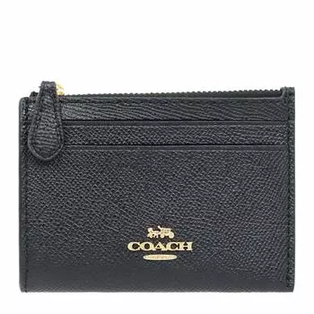 Кошелек COACH F88250 черный IMBLK кожаный мини-брелок для ключей с удостоверением личности Skinny 2 [Coach] (Чехол для монет) Женский [Продукт Outlet] [Бренд] [Товар] чёрный