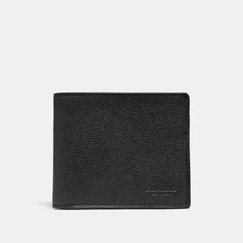 Кошелек Coach Id Billfold черный античный никель-черный
