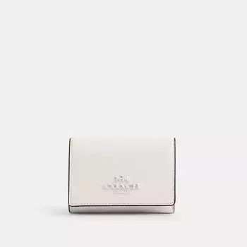 Кошелек Coach Micro серебряный с мелом