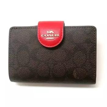 Кошелек Coach Outlet Signature Canvas, средний кошелек с угловой молнией, складной кошелек CW786 IMXD0 Товар