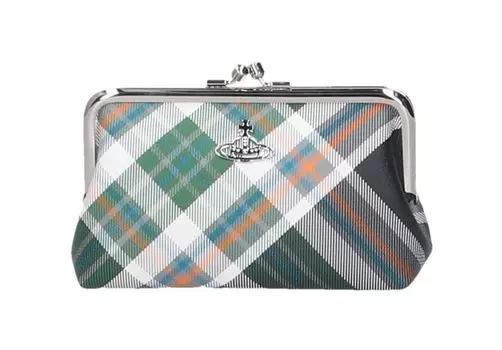 Кошелек DERBY POUCH С МЕТАЛЛИЧЕСКОЙ ЗАСТЕЖКОЙ 44030037 S0012 O102 DERBY TARTAN GREEN [Б/У] зелёный