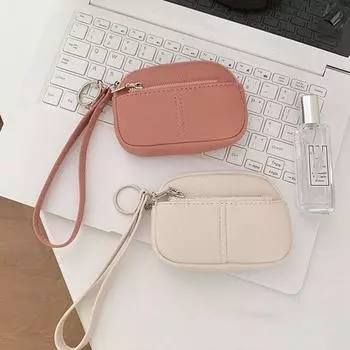 Кошелек держатель для карт PU кожаный маленький кошелек портативный на молнии кошелек для монет мужской красный