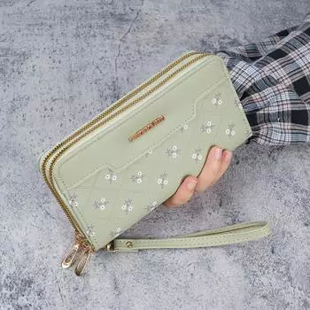 Кошелек для девочек, длинный стиль, новая простая сумка-сплайсинг, сумка для карт Zero Wallet, Ladies Feeling 20x4x10cm чёрный