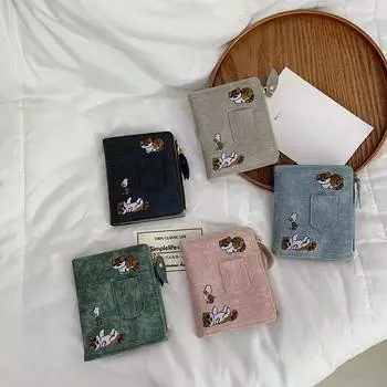 Кошелек для девочек, милый модный складной кошелек, сумка для карт, милый кошелек для женщин, кошелек для монет серый