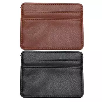 Кошелек для карточек, практичный защитный чехол из ПУ, держатель для кредитных карт для мужчин и женщин Black