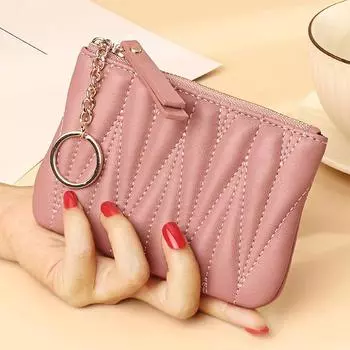Кошелек для монет Bling из мягкой кожи на молнии