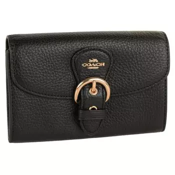 Кошелек для монет, чехол для карт, мини-кошелек из кожи, бренд C6896 KLEO WALLET [Coach] женский (черный) [Элемент] чёрный