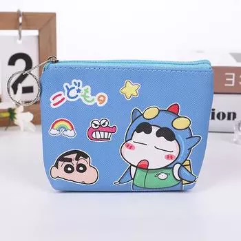 Кошелек для монет Crayon Shinchan Милый Аниме Студенческий Кошелек Мультяшный Дорожный Кошелек Брелок Ключ Зарядка Сумка для хранения Подарок