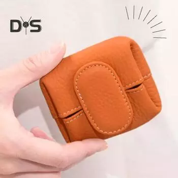 Кошелек для монет из водонепроницаемой искусственной кожи с кнопкой закрытия, сумка для хранения ключей и наушников, компактный держатель для монет, органайзер для мелких предметов первой необходимости светло-синий