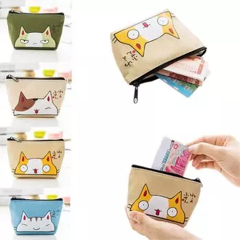 Кошелек для монет креативный 1 шт. милый женский мультяшный кошелек с принтом кота портативный держатель для карточек сумка для ключей денежные сумки корейские сумки для хранения ювелирные аксессуары