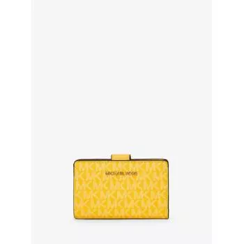 Кошелек для монет MICHAEL KORS JET SET TRAVEL в бумажнике на молнии MK Signature 35S3GTVF6O5455 ЗОЛОТО-ЖЕЛТЫЙ