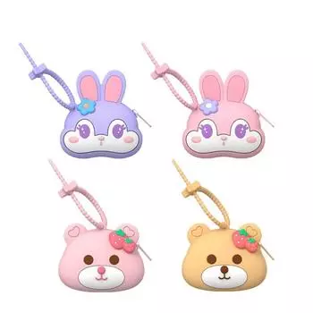 Кошелек для монет на молнии, держатель для карт, сумка-медведь, кулон, кавайный кролик, силиконовая сумка, повседневная хаки