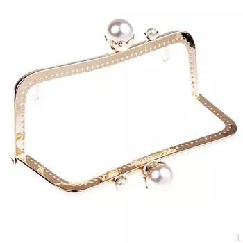 Кошелек для монет Ручка-клатч Сумка Застежка для сумки Light gold pearls