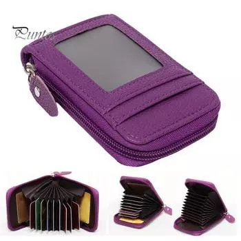 Кошелек для монет с 14 отделениями для карт, большой вместимостью, окошком для удостоверения личности, застежкой-молнией против кражи, искусственная кожа, прочная строчка, портативный кошелек королевский синий